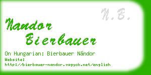 nandor bierbauer business card